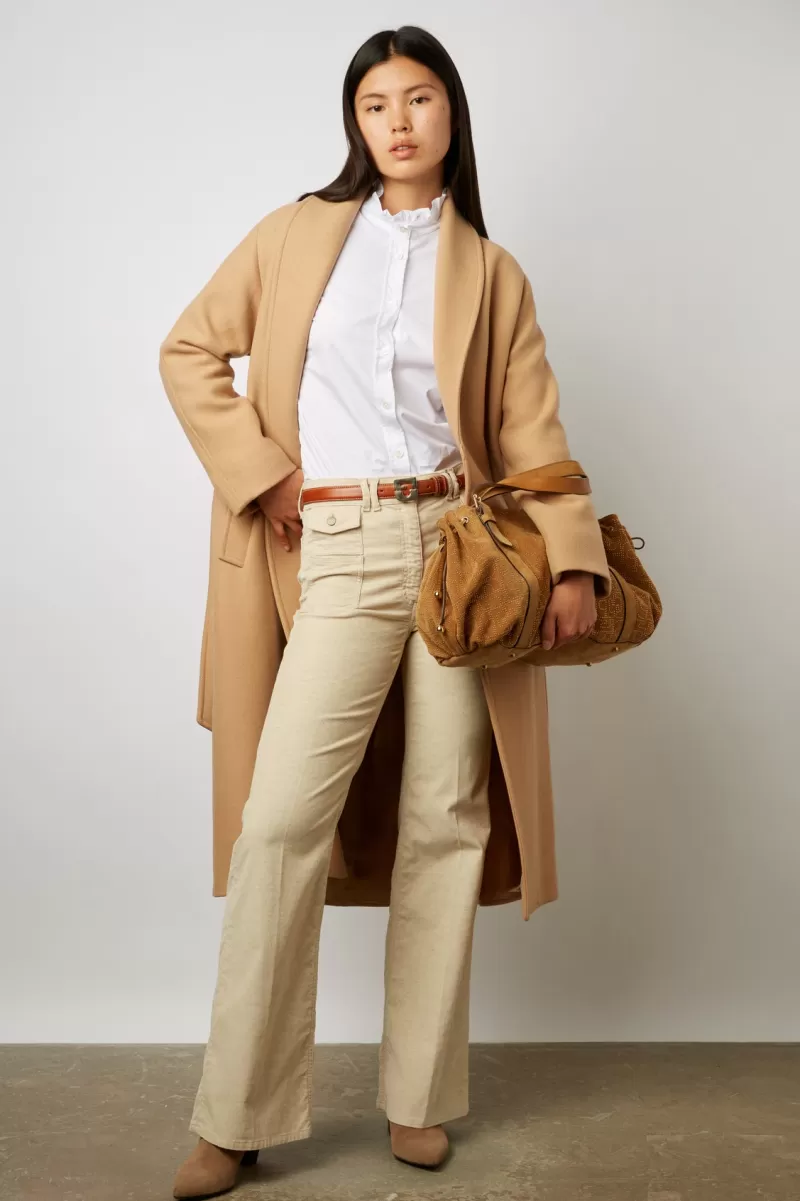 Waisted full-length wool coat | Gerard Darel Sale