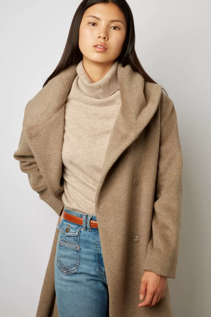 Waisted virgin wool and angora coat - SEMRA | Gerard Darel Best