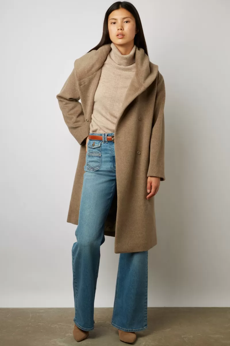 Waisted virgin wool and angora coat - SEMRA | Gerard Darel Best