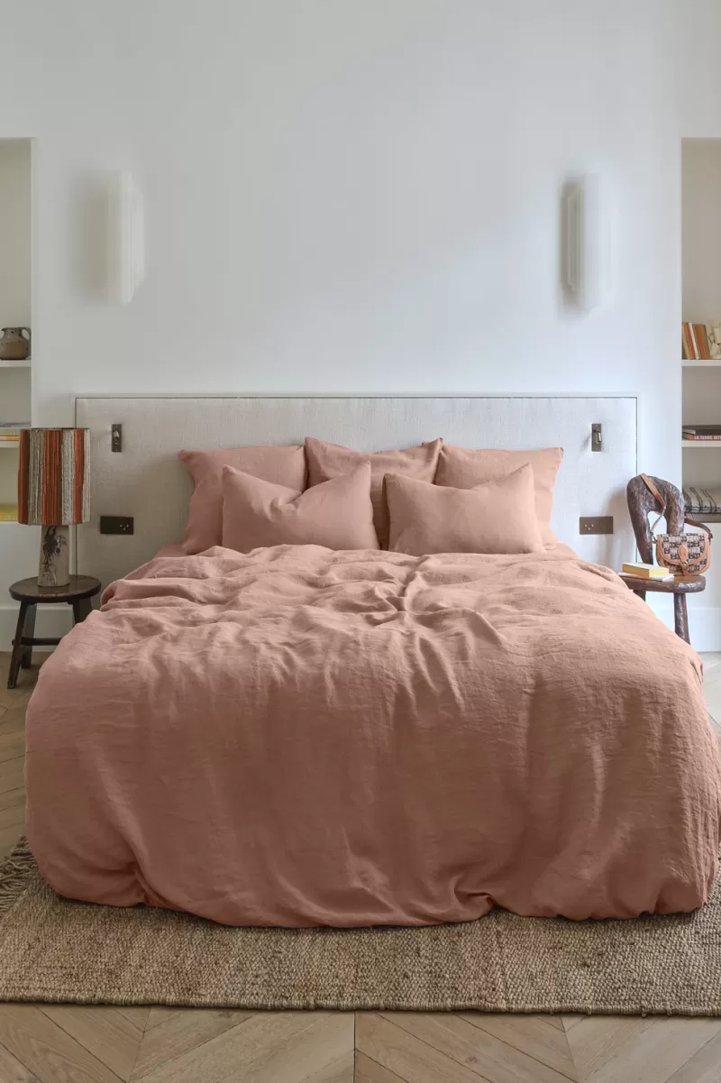 Washed linen duvet cover - antique rose | Gerard Darel Shop