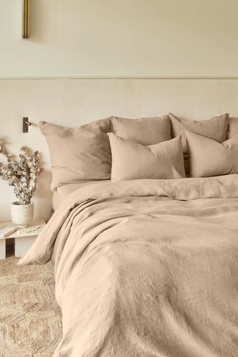 Washed linen pillowcase - light brown | Gerard Darel Cheap