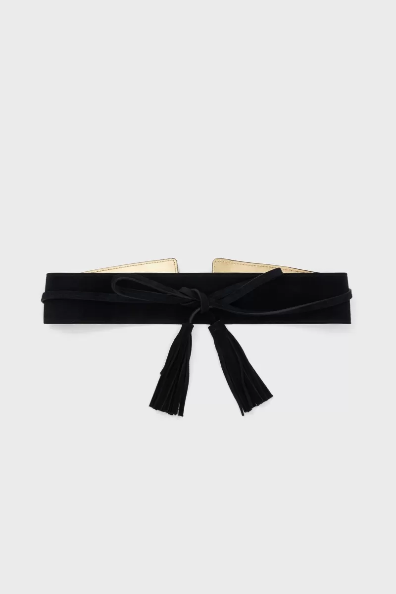 Wide belt in suede leather - ORNA | | Gerard Darel Online