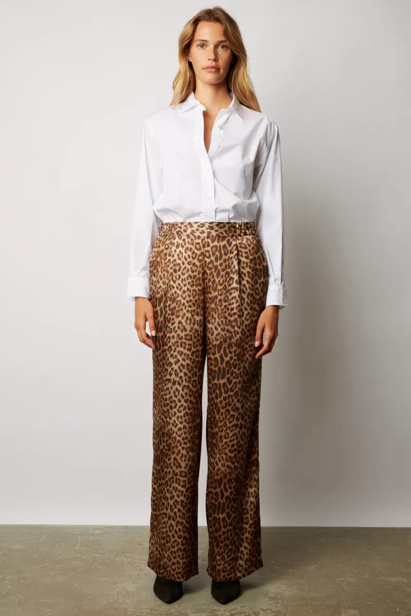 Wide-leg leopard print pants - DAIANA | Gerard Darel Shop