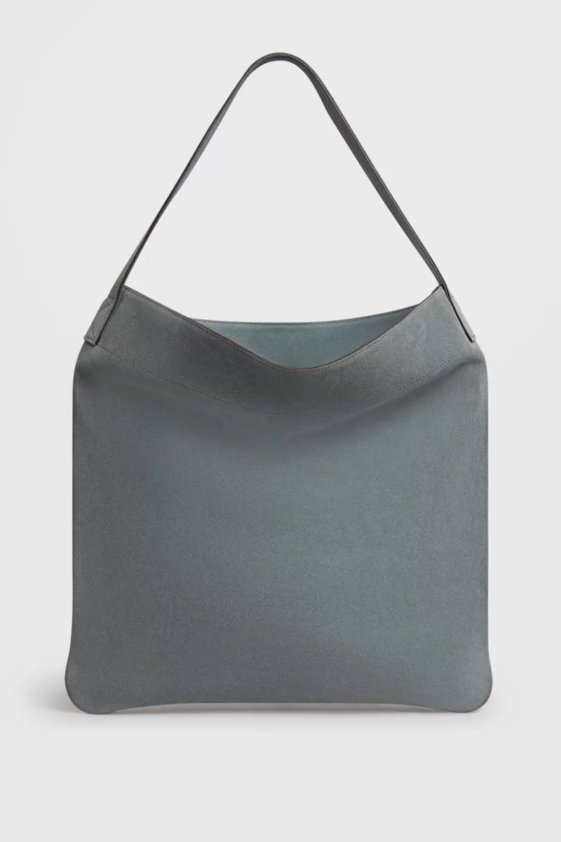 Women's blue suede leather hobo bag LADY | | Gerard Darel Online