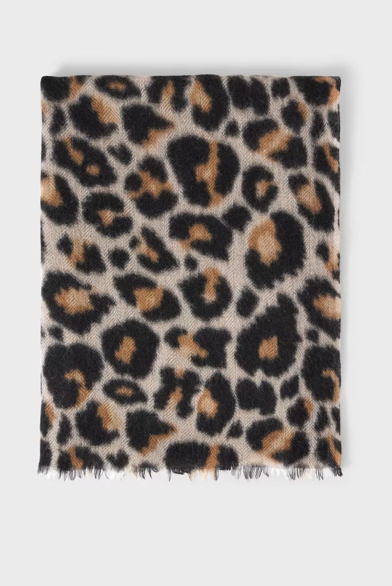 Wool and cashmere leopard scarf - GYPSON | Gerard Darel Cheap