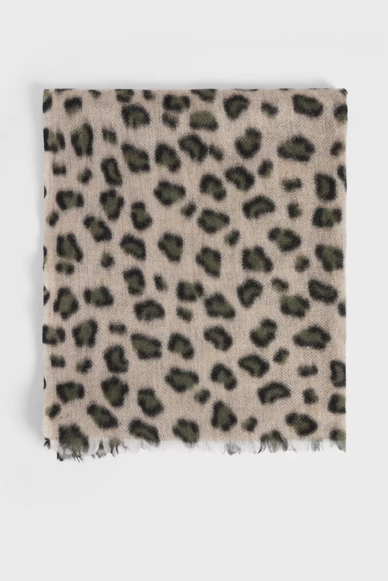 Wool and cashmere small leopard scarf - GIOVANNI | Gerard Darel Shop