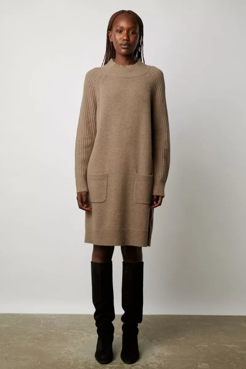 Wool and cashmere stand up collar dress - JOLAINE | Gerard Darel Shop