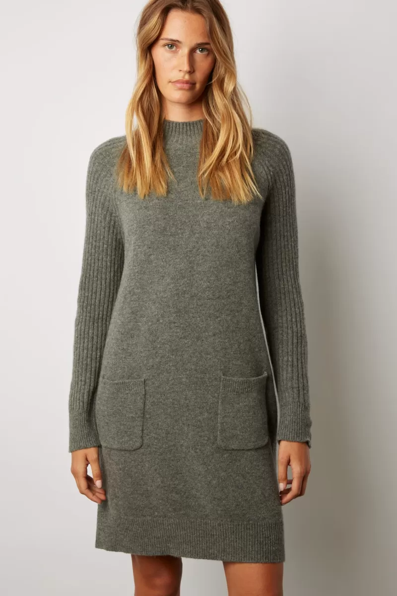 Wool and cashmere stand up collar dress - JOLAINE | Gerard Darel Online