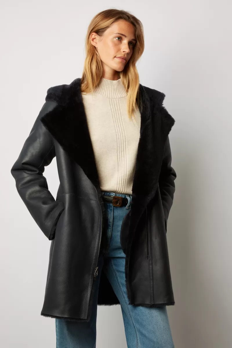 Zippered silky-shearling coat - MARCO | Gerard Darel Store